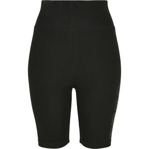 Ladies High Waist Branded Cycle Shorts Black/black