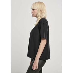 Women's Organic Oversized Pleated T-Shirt Black