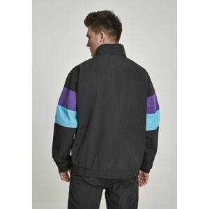 3-Tone Crinkle Track Jacket black/ultraviolet/aqua
