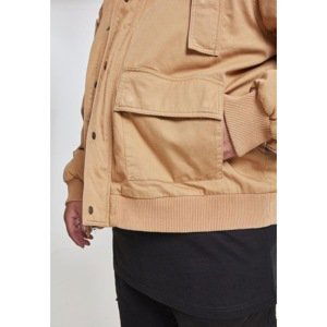 Camel Cotton Jacket with Hood