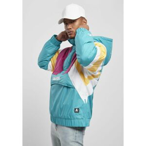 Starter Color Block Half Zip Retro Jacket Lake Blue/s Pnk/by/wht