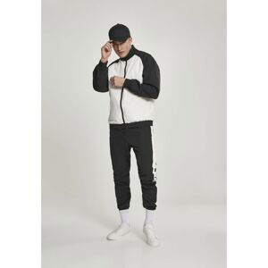 Crinkle Contrast Raglan Track Jacket wht/blk