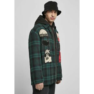 Southpole Flannel Application Shirt Jacket Darkfreshgreen