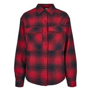 Women's Check Overshirt Navy Blue/Red