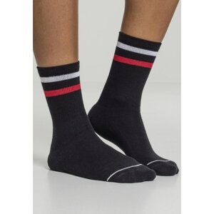 3-Tone College Socks 2 Pack black/white/red