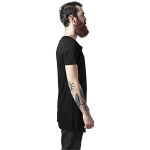 Black T-shirt with a long front zipper with an open brim