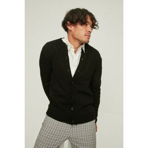 Trendyol Black Men Regular Fit Crew Neck Cardigan