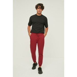 Trendyol Claret Red Men Regular Fit Rubber Leg Sweatpants