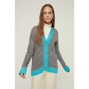 Trendyol Cardigan - Turquoise - Regular fit