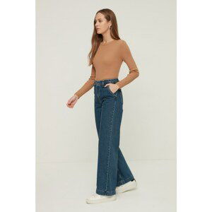 Trendyol Indigo High Waist Button Closure Jeans