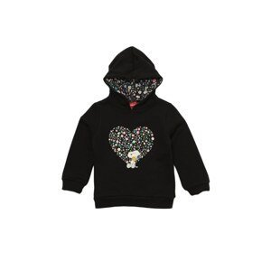 Trendyol Black Snoopy Licensed Fleece Hooded Girls' Knitted Thick Sweatshirt