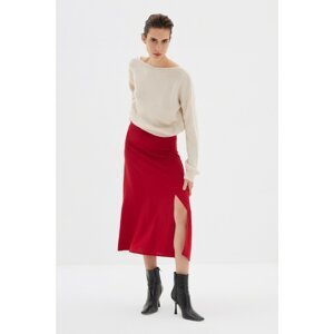 Trendyol Claret Red Slit Skirt