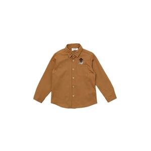 Trendyol Mustard Pocket Embroidered Embroidered Boy's Woven Shirt