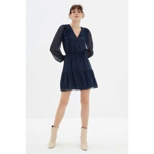 Trendyol Navy Blue Buttoned Dress