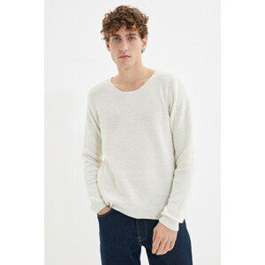 Trendyol Ecru Men Regular Fit Wide Collar Knitwear Sweater