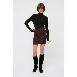 Trendyol Brown Plaid Mini Skirt Skirt