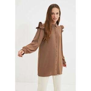 Trendyol Brown Sleeves Frill Detailed Tunic