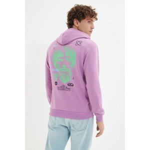 Trendyol Lilac Men Regular Fit Hoodie Sweatshirt