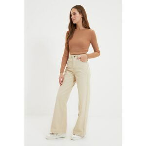 Trendyol Beige High Waist Button Closure Jeans