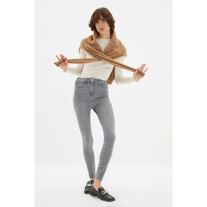 Trendyol Gray High Waist Slim Fit Jeans