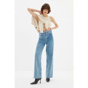 Trendyol Blue High Waist Wide Leg Jeans