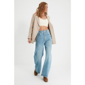 Trendyol Blue High Waist Wide Leg Jeans