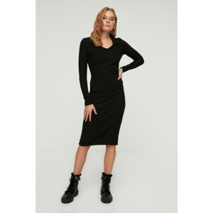 Trendyol Black Bodycon Ribbed Knitted Dress