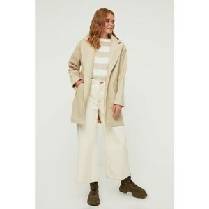 Trendyol Beige Button Closure Cachet Coat