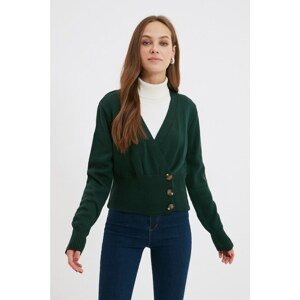 Trendyol Emerald Green Corduroy Knitwear Cardigan