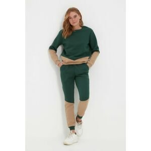 Trendyol Green Color Block Raised Basic Jogger Knitted Sweatpants