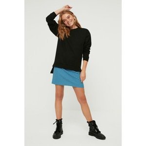 Trendyol Black Raised Loose Pattern Knitted Sweatshirt