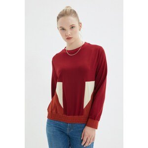 Trendyol Claret Red Basic Thin Knitted Sweatshirt