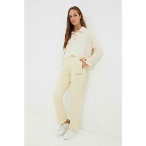 Trendyol Beige 100% Organic Cotton Basic Jogger Slim Sweatpants