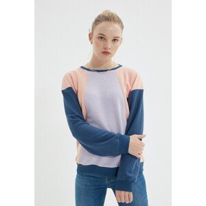 Trendyol Multicolor Color Block Reglan Basic Thin Knitted Sweatshirt