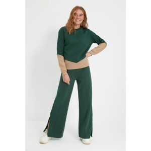 Trendyol Green Raised Wide Leg Knitted Sweatpants