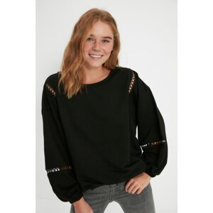 Trendyol Black Lace Detailed Knitted Tunic