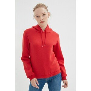 Trendyol Pomegranate Blossom Hooded Elastic Waist Detailed Knitted Sweatshirt