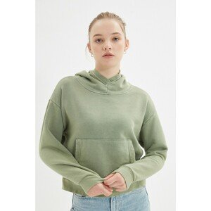 Trendyol Khaki Washed Pocket Detailed Basic Slim Sweatshirt