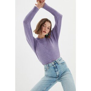 Trendyol Lilac Crop Knitwear Sweater