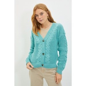 Trendyol Mint Knit Detailed Knitwear Cardigan