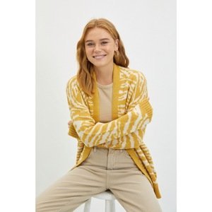 Trendyol Yellow Jacquard Knitwear Cardigan