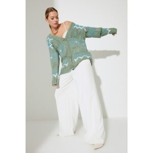 Trendyol Mint Button Detailed Knitwear Cardigan