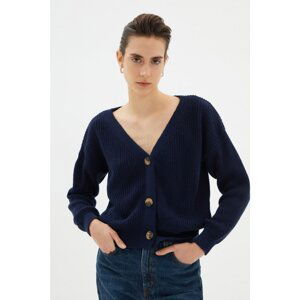 Trendyol Navy Blue Knitted Detailed Knitwear Cardigan