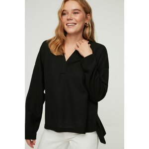 Trendyol Black Oversize Slim Knitted Sweatshirt