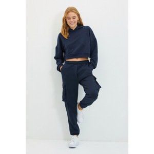 Trendyol Navy Blue Cargo Pocket Loose Jogger Slim Knitted Sweatpants