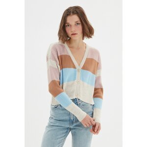 Trendyol Stone Color Block Knitwear Cardigan