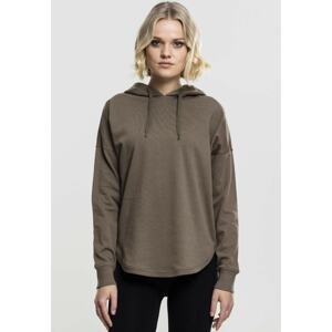 Ladies Oversized Terry Hoody army green