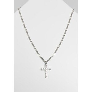 Silver necklace with diamond cross