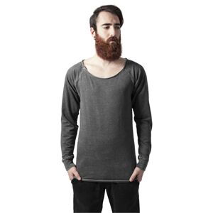 Long Burnout Open Edge Crewneck darkgrey