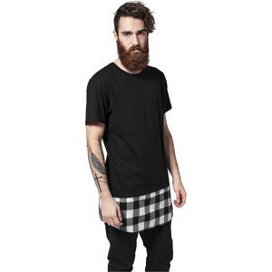 Long Shaped Flanell Bottom Tee blk/blk/wht